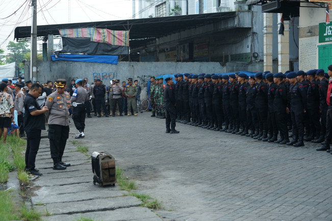 Sat Brimob Polda Sumut mengikuti apel konsolidasi. [Dok Brimob]